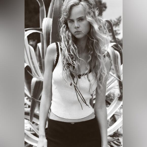 NWT Zara Rustic Bow Tank Top - Picture 1 of 7